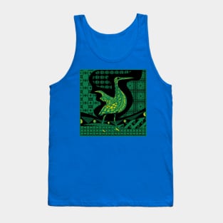 jade green agami heron garza in ecopop talavera azulejo pattern in pop wallpaper Tank Top